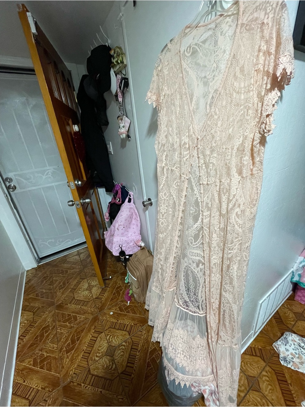 Lace Maxi Cover-Up in Blush Pink